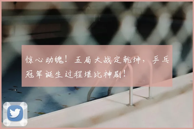 惊心动魄!五局大战定乾坤,乒乓冠军诞生过程堪比神剧!